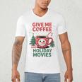 Give Me Coffee And Holiday Movies Introvert Christmas Men's V-Neck T-Shirt
