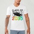 Graduation Class Of 2035 Hand Prints Space Pre-K -12th Grade Men's V-Neck T-Shirt