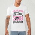 Graduation Shirt For Mom With Twins Proud Mom Of Two Men's V-Neck T-Shirt