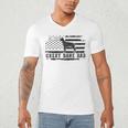 Great Dane Dad Distressed American Flag Patriotic Dog Men's V-Neck T-Shirt