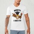 Hoot I Did It Grad Owl Holding Graduation Diploma Congrats Men's V-Neck T-Shirt