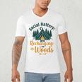 Introvert Camping Social Battery Recharging In The Woods Men's V-Neck T-Shirt Introvert Camping Social Battery Recharging In The Woods Men's V-Neck T-Shirt