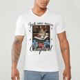 Just One More Chapter Cat Reading Books Coffee Lovers Premium Tri-Blend Men's V-Neck T-Shirt
