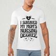 Kids I Survived My Mom's Nursing Degree Nursing School Graduation Men's V-Neck T-Shirt