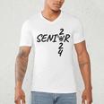 Lacrosse Senior 2024 Sticks And Ball Graduation Men's V-Neck T-Shirt