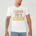 I Love 70's Music Retro Style Nostalgia Vibe 1970 70's Party Premium Tri-Blend Men's V-Neck T-Shirt