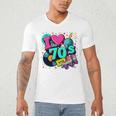 I Love The 70s Retro Cassette Roller Vinyl Disco Nostalgia Premium Tri-Blend Men's V-Neck T-Shirt