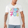 I Love 70's Retro Style Nostalgia Vibe 1970's Party Premium Tri-Blend Men's V-Neck T-Shirt