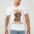 I Love My Cavapoo For Mom Dad Kids Men's V-Neck T-Shirt