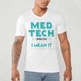 Med Tech Medical Technician Gag Lab Graduation Premium Men's V-Neck T-Shirt