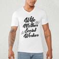 MSW Mom Graduation T-Shirt Social Worker Wife Mother Men's V-Neck T-Shirt