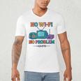 No Wi-Fi No Problem – Retro Dial Up Tech Nostalgia Men's V-Neck T-Shirt