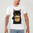 Nope Coffee Cat – Introvert Humor Monday Kitty Men's V-Neck T-Shirt Nope Coffee Cat – Introvert Humor Monday Kitty Men's V-Neck T-Shirt