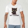 Not A Hugger Tee Angry Cat Sarcastic Cute Introvert Men's V-Neck T-Shirt