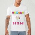 Nurse MSN Graduation Unicorn T-Shirt Nursing School Men's V-Neck T-Shirt