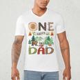 One Happy Dad Camper 1st Birthday Boy Camping Bear Men's V-Neck T-Shirt