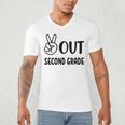 Peace Out Second Grade Last Day Of School Graduation Kids Men's V-Neck T-Shirt