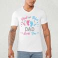 Pink Or Blue Dad Loves You Gender Reveal Men's V-Neck T-Shirt