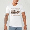 PLEASE BE PATIENT WITH ME I'M FROM THE 1900s Clever Premium Men's V-Neck T-Shirt PLEASE BE PATIENT WITH ME I'M FROM THE 1900s Clever Premium Men's V-Neck T-Shirt