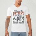 Please Be Patient I'm From The 1900s Cowboy Skeleton Men's V-Neck T-Shirt Please Be Patient I'm From The 1900s Cowboy Skeleton Men's V-Neck T-Shirt