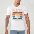 Pluto Never Forget Space Nostalgia Astronomy Humor Premium Tri-Blend Men's V-Neck T-Shirt Pluto Never Forget Space Nostalgia Astronomy Humor Premium Tri-Blend Men's V-Neck T-Shirt