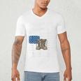 RED Friday For My Dad Military Veteran Deployed Men's V-Neck T-Shirt