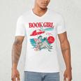 Retro Book Girl Summer For Women Beach Reading Men's V-Neck T-Shirt