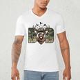 Retro Camo Dad Hunting Camouflage Deer Matching Men's V-Neck T-Shirt