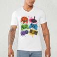Retro Gamer Controller 80s 90s Video Game Arcade Nostalgia Men's V-Neck T-Shirt