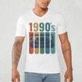 Retro Nineties Style Audio Tape Nostalgia Year 1990 Premium Tri-Blend Men's V-Neck T-Shirt