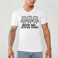 Retro Pager Squad Minimalist Monochrome Cartoon Nostalgia Men's V-Neck T-Shirt