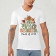 Senior 2026 Graduate Class Of 2026 Wildflowers Graduation Men's V-Neck T-Shirt