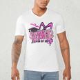 Senior 2027 Class Of 2027 Coquette Girl Pink Graduation 2027 Men's V-Neck T-Shirt