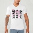 Senior 2027 Class Of 2027 Coquette Pink Bow Graduation 2027 Men's V-Neck T-Shirt