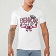 Senior Class Of 2027 Coquette Pink Bow Graduation 2027 Women Men's V-Neck T-Shirt
