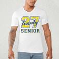 Senior Class Of 2027 Graduation Yellow And Blue On The Back Premium Tri-Blend Men's V-Neck T-Shirt