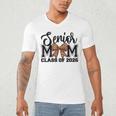 Senior Mom Class Of 2026 Graduation Leopard Coquette Bow Men's V-Neck T-Shirt