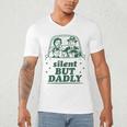 Silent But Dadly Father's Day Fart Dad Farting Vintage Men's V-Neck T-Shirt