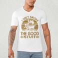 I Only Smoke The Good Stuff BBQ Barbeque Chef Dad Men's V-Neck T-Shirt