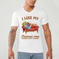 Smutty Book Lover I Like My Fictional Men Spicy Book Men's V-Neck T-Shirt