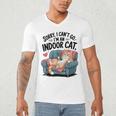 Sorry I Can’t Go I’m An Indoor Cat Couch Introvert Cat Men's V-Neck T-Shirt