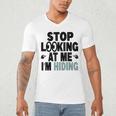 Stop Looking At Me I’m Hiding Sarcastic Introvert Joke Men's V-Neck T-Shirt