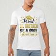 Super Proud Little Brother 2025 Graduate Graduation Family Men's V-Neck T-Shirt