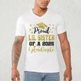Super Proud Little Sister Of 2025 Graduate Graduation Family Men's V-Neck T-Shirt