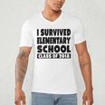 I Survived Elementary School Class Of 2018 Graduation Shirt Men's V-Neck T-Shirt