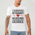 I Survived My Husband's Nursing Degree School Graduation Men's V-Neck T-Shirt