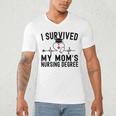 I Survived My Mom's Nursing Degree Nursing School Graduation Men's V-Neck T-Shirt