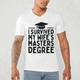 I Survived My Wife's Masters Degree Graduation Class Of 2025 Men's V-Neck T-Shirt