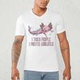 I Tried People I Prefer Axolotl Salamander Introvert Raglan Baseball Tee Men's V-Neck T-Shirt