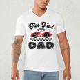 Two Fast Dad Of The Birthday Boy Racing Car Family Men's V-Neck T-Shirt Two Fast Dad Of The Birthday Boy Racing Car Family Men's V-Neck T-Shirt